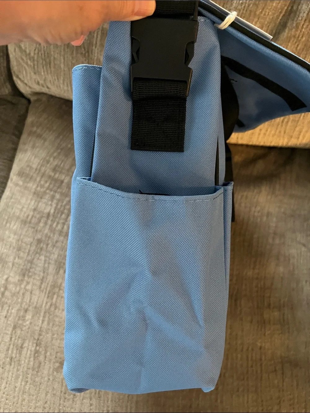 Premier Baby Light Blue Messenger Bag with Black Logo